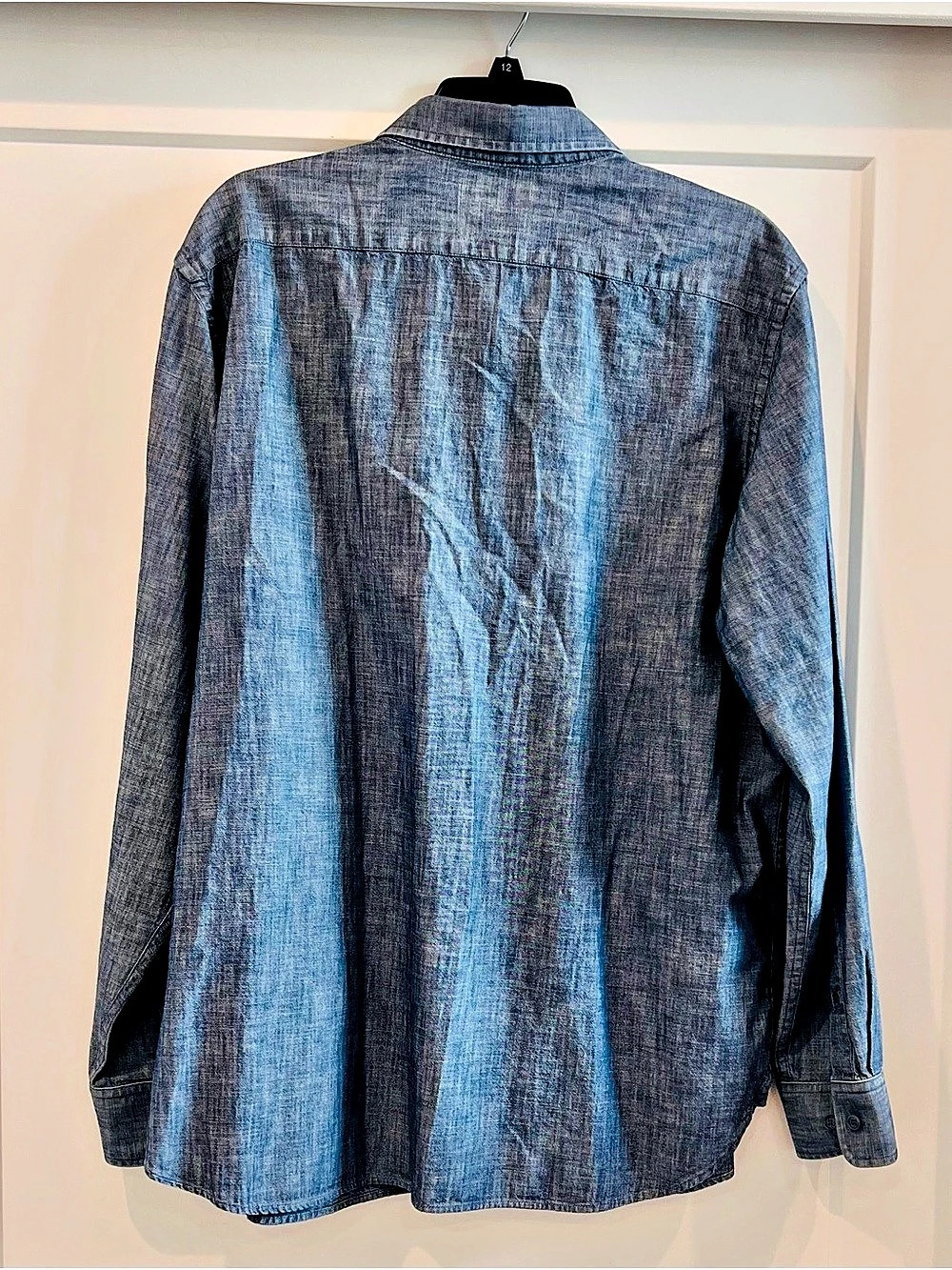 Banana Republic Standard-Fit Chambray Shirt XL Blue & Gray